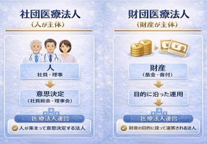 医療法人における「社団」と「財団」の違い