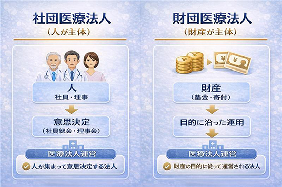 医療法人における「社団」と「財団」の違い