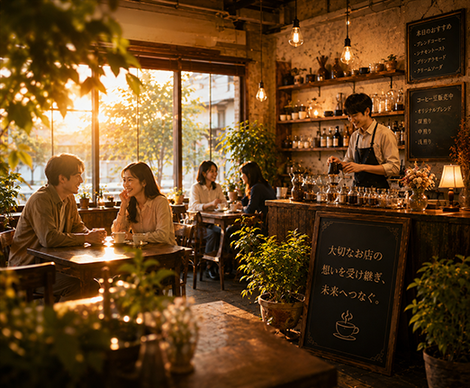 喫茶店のM&A お店の灯を、未来へつなぐお手伝いをします。