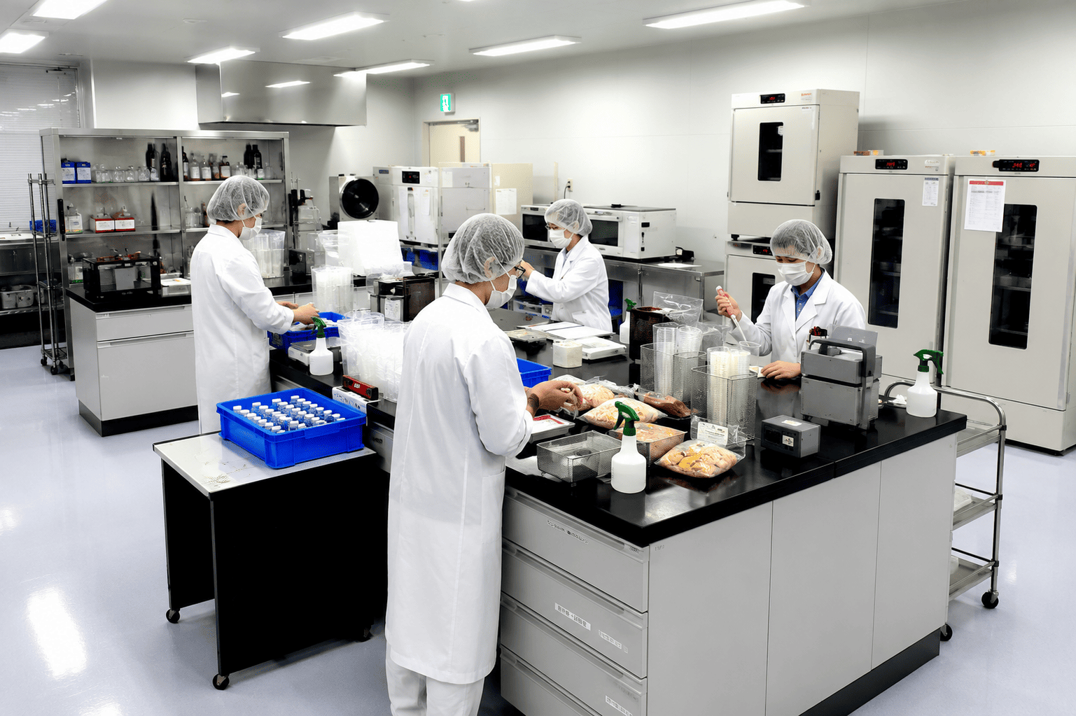 食品の品質検査の様子