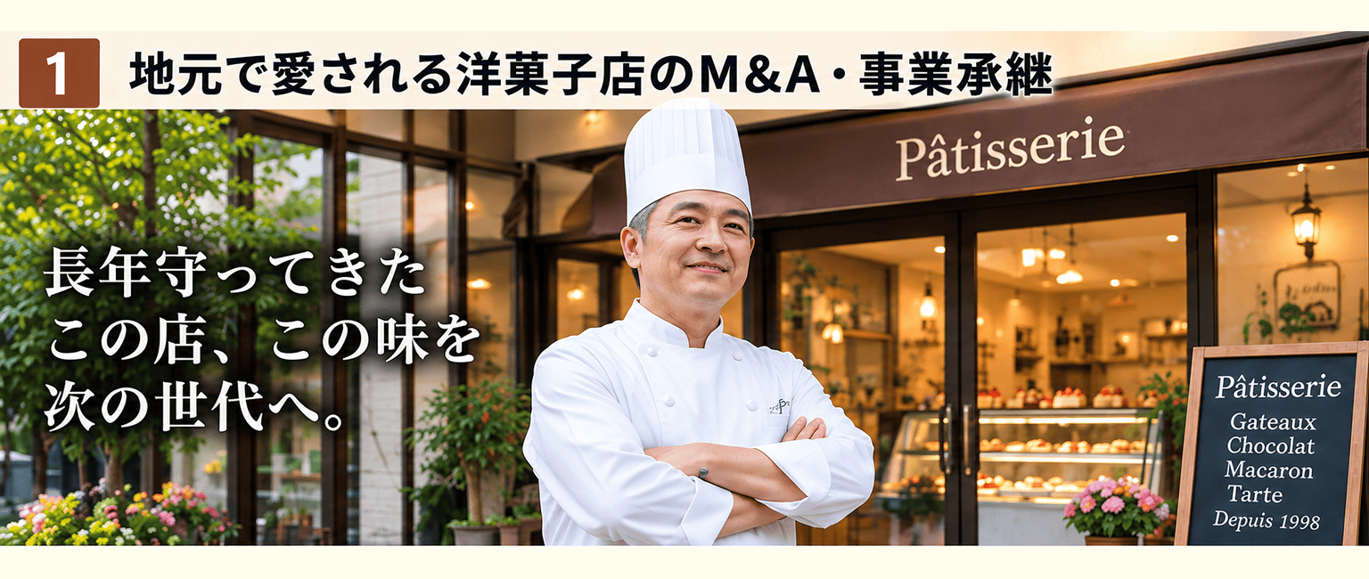 洋菓子店・ケーキ屋のM&A完全ガイド｜味と店を残す事業承継の方法｜地元で愛される洋菓子店のM&A・事業承継