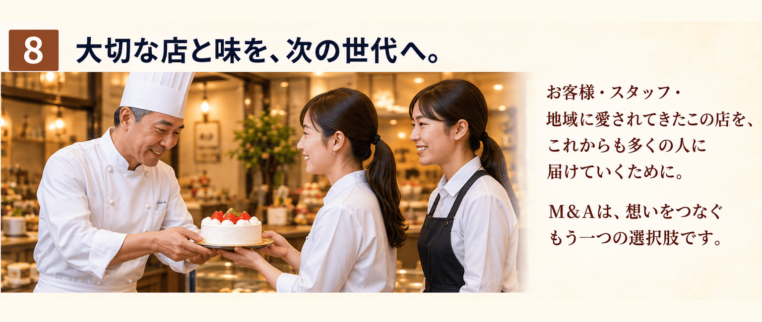 洋菓子店・ケーキ屋のM&A完全ガイド｜味と店を残す事業承継の方法｜大切な店と味を、次の世代へ